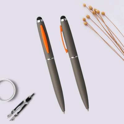 China office & School Pen Hot Selling Metal Twist Touch Screen Stylus Pen 2 in 1 for sale