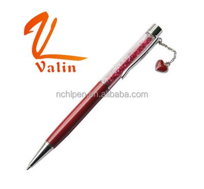 China Unpolluted Promotional Gift Item Crystal Ballpoint Pen With Key Chain for sale