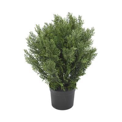 China Transistors Artificial Cypress Cedar Topiary Cedar Tree Bonsai Green Artificial Garden Decoration Plastic for sale