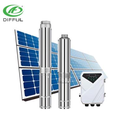 China Developing World Water Solutions High Pressure Irrigation 2 Inch Solar Powered Water Submersible Deep Well Pump for sale