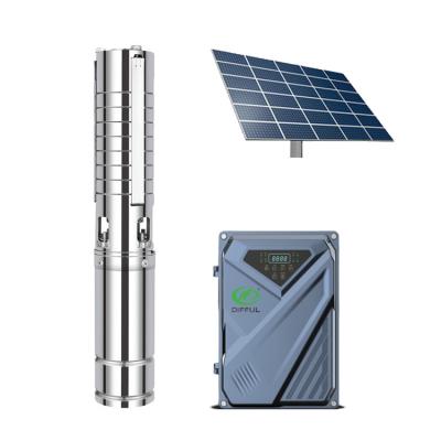 China High efficiency submersible solar water pump 4 inch water pump 3hp solar difful solar water pump for agriculture for sale