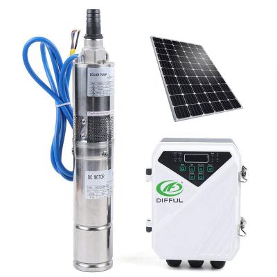 China High Efficiency DC High Pressure 48v 120m Deep Well Submersible Solar Water Pump for sale