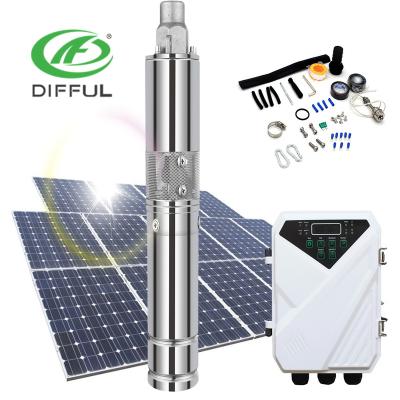 China High efficiency 12v solar high flow dc solar submersible water pump for irrigation for sale