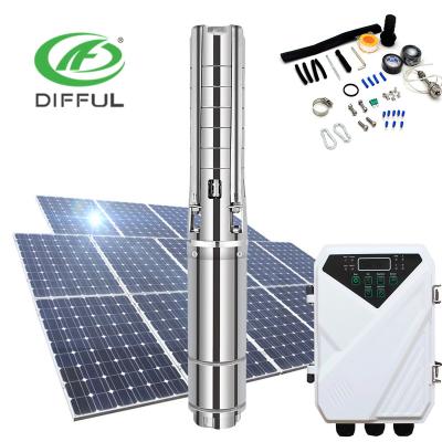 China Solar Powered Kit Solar Submersible Solar Water Pump Borehole Pumps DC 12v Solar Water Pump For Irrigation for sale