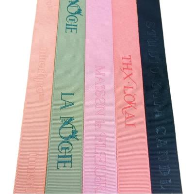 China Elastic Factory Customized Custom Printed Grosgrain Logo Printed Polyester Ribbons With Logo Thank You Satin Ribbon Band for sale