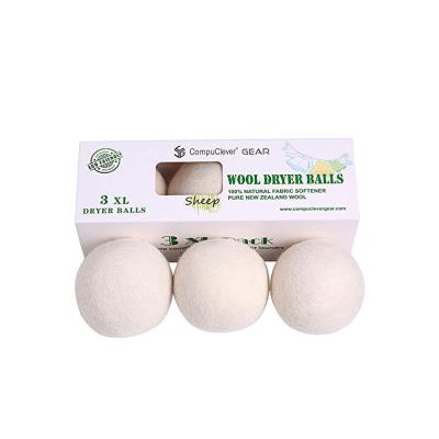 China 100% Organic Pure Organic Wool Pack XL 100% Pure Natural Felt Laundry Wool 6 Cleaning Drier Ball for sale