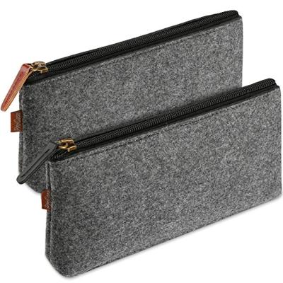 China Economic Friendly Pen Case Multi-Functional Felt Pouch Zipper Bag For Pens Pencils Highlighters for sale