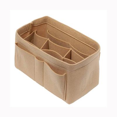 China Multifunctional Purpose Felt Handbag Collapsible Cosmetic Bag in Bag for sale