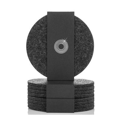 China Sustainable Felt Drink Coaster Set Of 9 Absorbent Felt Coasters With Dual Stand Unique Phone Coaster for sale