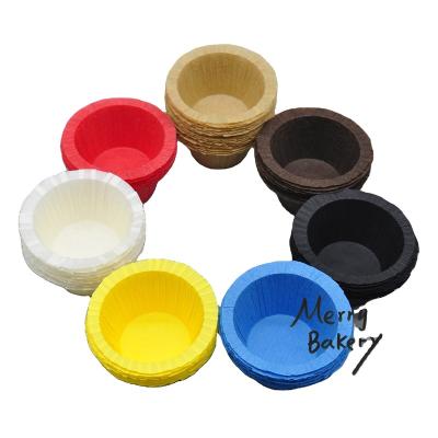 China DISPOSABLE RIM RUFFLED ROLL CUPS/CUPCAKE CUPS/BAKE CUPS/CUPCAKE LINER IN 7 SOLID COLORS -- BASE 1.75”, 2500 UNITS CASE COUNT for sale