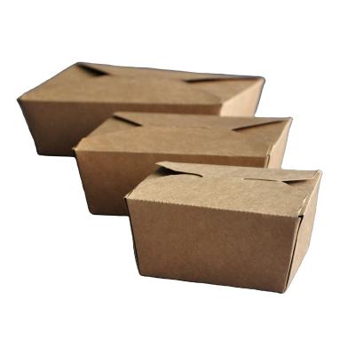 China Disposable Microwavable Folded Kraft Paper Take Out Containers for sale