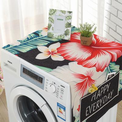 China Reusable European Style Linen Washing Machine Cover Dust Washing Machine Protective Cover for sale