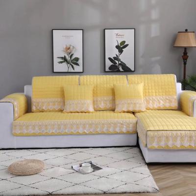 China Europe Factory Wholesale Cushion Protector Lace Up L Shape Corner Sofa Cover Slipcover for sale