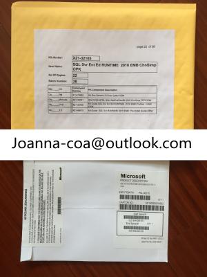 China Genuine Original SQL Server 2016 Standard 32 / 64 Bit Full Package Sealed.  CAL：Unlimited for sale