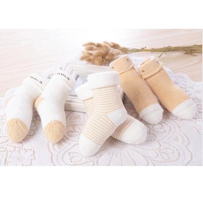 China Antibacterial Thicken Infant Toddler Solid Color Comfort Cotton Anti Slip Socks Newborn Baby Girls Boys for sale