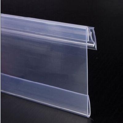 China Plastic PVC Supermarket Display Hinge Tag Holders Shelf Talker On Shelves for sale