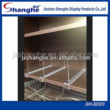 China Plastic Acrylic Shelf Dividers for sale