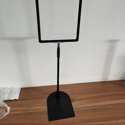 China Easy Installation Supermarket POP Sign Holder A4 Frame Telescopic Display Stand Rack With Base for sale