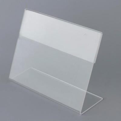 China Acrylic Plastic Clear PVC L-shape Sign Holder for sale