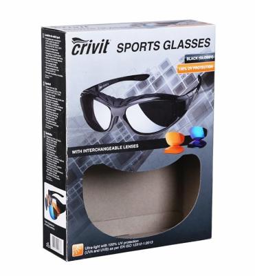 China Paper Box With Window for Sports Glasses , Rigid Window Boxes for sale