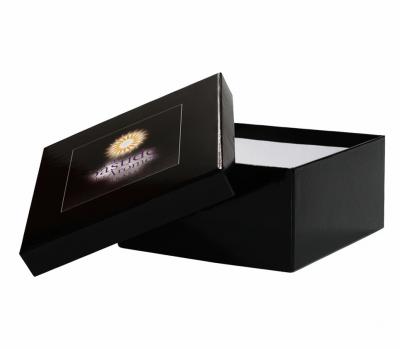 China Square Custom Set Up Boxes , Children Shoe Box With Black Printing Logo Centered for sale