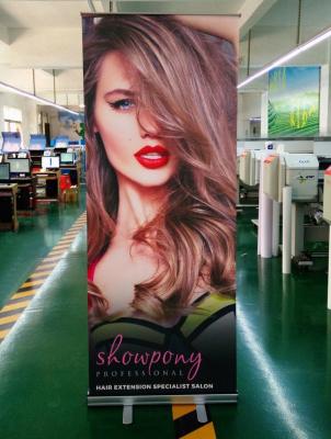 China 80 x 200cm Retractable Roll Up Banner Aluminium Alloy Stand For Hair Extension for sale