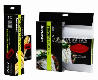 China Silicone Kitchenware / Silicone Bowl Packaging Boxes Cardboard Stock Glossy Finishing for sale