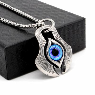 China Environmental Friendly Amulet Greek Blue Dog Ax Mount Stainless Steel Dragon Eye Pendant for sale