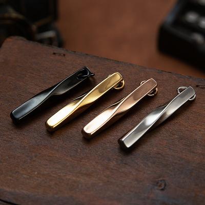 China Environmentally Friendly Fashion Mail 3D Blank Vertical Bar Stainless Steel Jewelry Gold Plated Twisted Pendant Necklace for sale