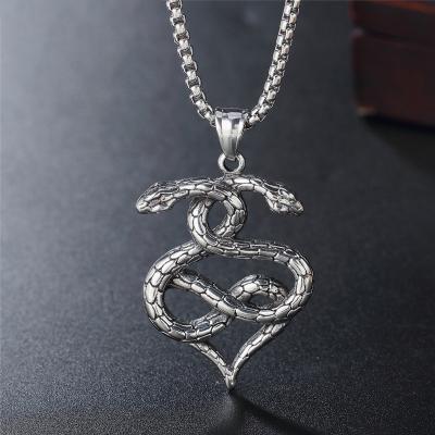 China Gothic Mens Vintage Snake Jewelry Animal Pendant Chain Stainless Steel Pendant Environmentally Friendly for sale