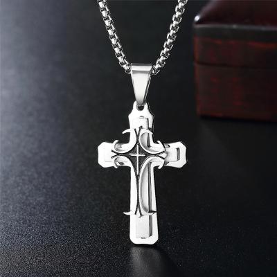 China 316 Vintage Environmental Friendly Silver Color Men's Jewelry Gold Cross Stainless Steel Pendant for sale