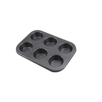 China Food Grade Microwave Cupcake 6Cup Safe Non-Stick Mold Bakeware For Oven Baking Tools Cake Decorating Mold for sale