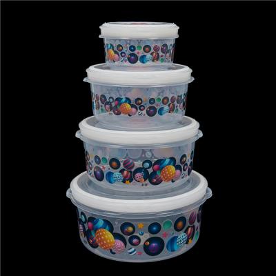 China 2020 China Kitchen Container Sauce Food Box Fresh Fruit 4pcs Viable Wholesale Custom Transparent Snacks Storage Plastic Crisper for sale