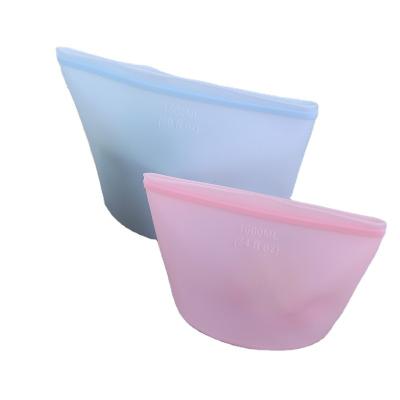 China 1500ML Food Grade Silicone Food Storage Fresh Sealed Reusable Sandwich Bag for sale