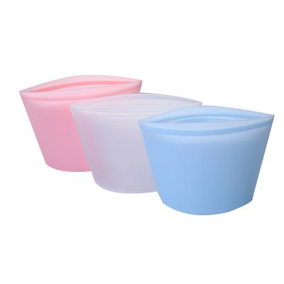 China 1000ml Silicone Food Storage Bag Leakproof Reusable Reusable Fresh Storage Stored Saver for sale