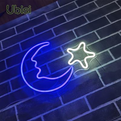 China Home Quick Mall Schools Shops Label DIY Custom Neon Signs Moon Neon Light Beacons For Bar Shops Home Event And Party for sale