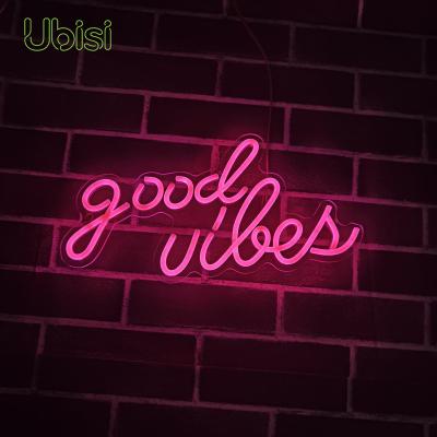 China Beautiful Buildings LOGO Good Vibes Neon Signs LED Flexible Light Neon Signs For Wall Decor for sale