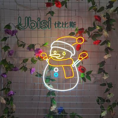 China Shops Bar Mall Wholesale Price Cheap DIY Neon Lights Snowman Neon Sign For Home For Party Home Event And Wedding for sale