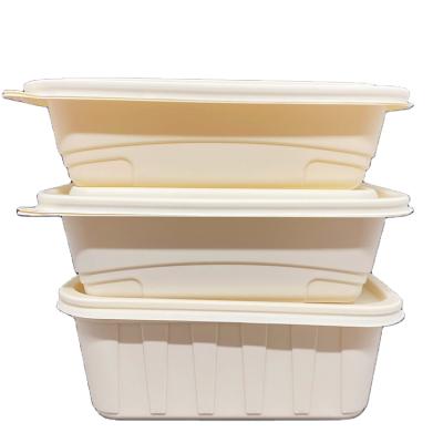 China 500ML Biodegradable Rectangle Disposable Lunch Box , Take Out Packaging Box , Biodegradable Cornstarch Lunch Box for sale