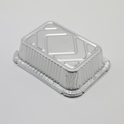 China Disposable Eco-friendly Biodegradable Aluminum Foil Container Food Grade Lunch Box / Tray With Cardboard Lid for sale