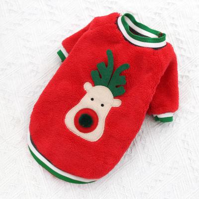 China Wholesale Coral Fleece Pet Dog Pajamas Super Absorbent Stocked Oriented Christmas Dog Clothes for sale