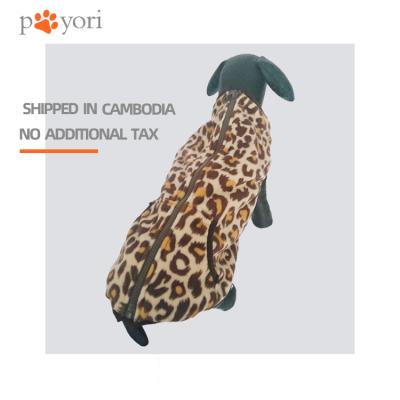 China Sustainable Leopard Color Cotton Pet Cats T Shirt Dog Clothes Winter For Medium Small Dogs for sale