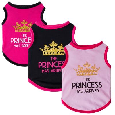 China 2021 Summer New Dog Cat T-shirt Princess Crown Cotton Vest Sustainable Pet Apparel for sale