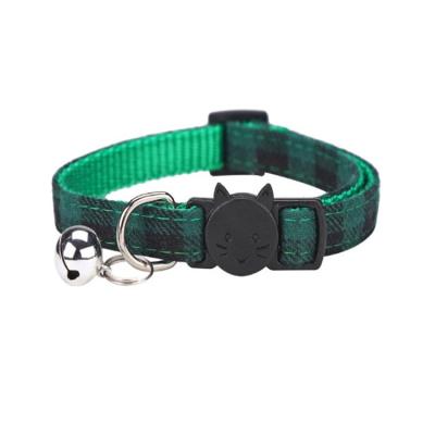 China Custom 2021 New Color Grid Pet Collars Product Manufacturers Dog Bell Collars for sale