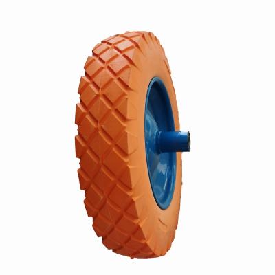 China Pneumatic Colored Solid PU Foamed Wheel For Hand Truck 400-4 for sale