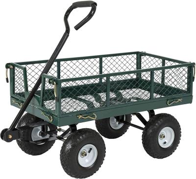 China Heavy Duty Garden Tool Cart Four Wheel And Deck Structure Garden Cart for sale