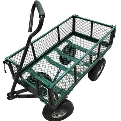 China Heavy Duty Yard Durable Garden Tool Cart Garden Tool 4 Wheels Utility Hand Cart Hand Track Wheelbarrow for sale