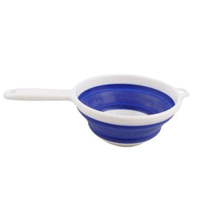 China Viable Plastic Collapsible Strainer Basket Handle Kitchen Sieve Strainer Colanders for sale