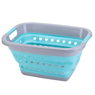 China Folding Rectangle Modern Hollow Bathroom Cloth Dirty Laundry Basket for sale