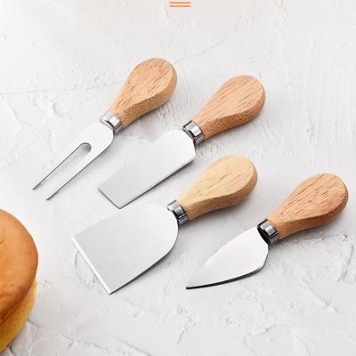 China Sustainable Durable Stainless Steel Cheese Knife Set In Wood for sale